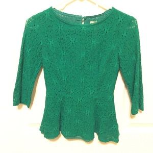 Lace peplum top